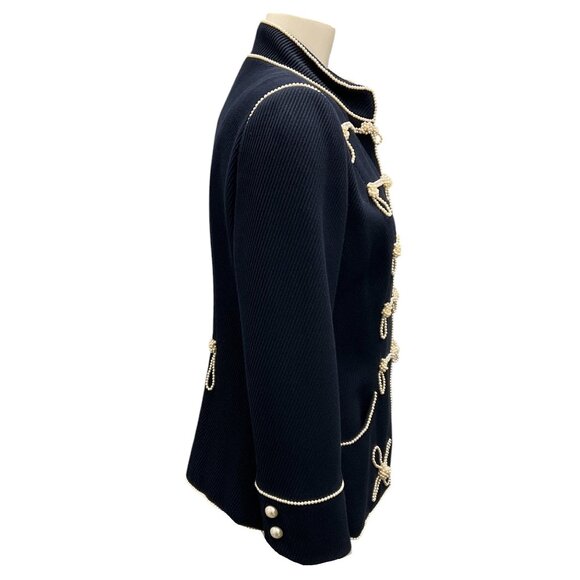 Chanel Navy / Ecru 2009 Pearl Embellished Majorette Jacket - Picture 2 of 6